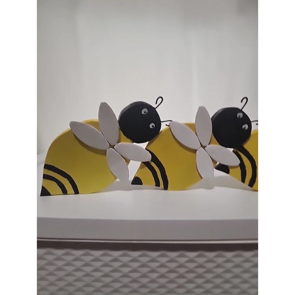 Bumble Bee hand cut and painted wooden yard decorations